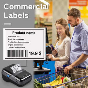 <span class=keywords><strong>Imprimante</strong></span> d'étiquettes thermiques portable Bluetooth JR220B, impression mobile sans fil pour l'expédition, les codes-barres, les autocollants, les emballages alimentaires - Product Image 2