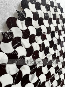 Rood Marmer Mozaïek Tegel Mix Gras Met Vis Schaal Waterjet Voor Keuken Badkamer Zwembad Vloer & Muur In Hotel Huis Villa - Product Image 3