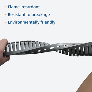 Sistemas de Conductos <span class=keywords><strong>para</strong></span> Cables de Gabinetes Eléctricos, Canalización de <span class=keywords><strong>Cableado</strong></span>, Canalización de Cables de PVC Cuadrada Gris Aislada e Ignífuga con Cubierta - Product Image 2