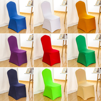 Housses de chaise élastiques en stock pour hôtels, banquets, conférences et mariages, avec logo personnalisé, pour tables et chaises de restaurants