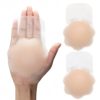 Cache-tétons en silicone grande taille, pétales de poitrine couleur chair, forme ronde fleurie, invisibles, effet push-up pour femme, 1 paire
