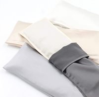 Oreiller pour les yeux extra long en soie de mûrier 100% Grade 6A 22 Momme, avec garnissage intérieur en coton non blanchi et sachet de graines parfumées à la lavande