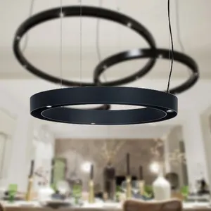Custom Made Modern Office Led Pendant Lighting Chandelier Circle Round Suspension Lamp Led O-ring Chandelier