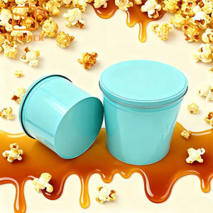 Personalizado Impresso 2 Galões Rodada Natal Popcorn Tins Balde Promocional Metal Popcorn Embalagem Lata Com Tampa - Product Image 6