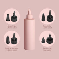 Bouteille compressible en PE avec logo personnalisé, vide, carrée, avec embout rotatif, pour huile capillaire, teinture capillaire et emballage de liquides cosmétiques