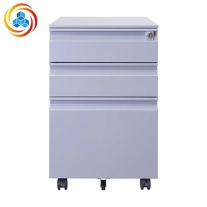 Meuble de classement mobile à 3 tiroirs entièrement assemblé, design moderne en métal noir, format A4, avec serrure à clé et roulettes, pour bureau à domicile ou salon - Product Image 3