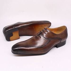 Mens Formal Fashion Handmade Oxford Genuine Leather Dress <b>Shoes</b> <b>Height</b> <b>Increasing</b> Business & Elegant Platform Design Office Work - Product Image 2