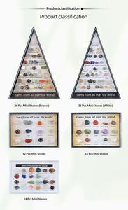 Piedra Semipreciosa <span class=keywords><strong>de</strong></span> Cristal Natural Transfronteriza, 36 <span class=keywords><strong>Tipos</strong></span> <span class=keywords><strong>de</strong></span> Especímenes Minerales, Pulidos Triangulares, para Educación Científica Infantil - Product Image 2