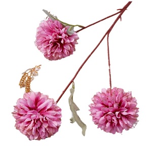Bouquet de chrysanthèmes artificiels Yixuan, 3 têtes, fleurs en soie faites à la main, décorations de mariage, arrangement au sol - Product Image 5
