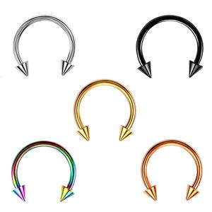 Piercing para el cuerpo de acero inoxidable 316, joyería con puntas de herradura, anillos para el tabique de la nariz, barra curva en forma de C, anillo para trago de oreja - Product Image 6