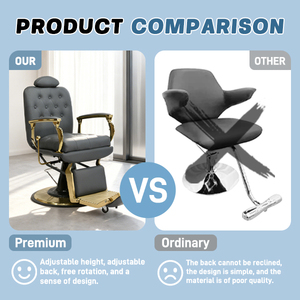 Sillón de Peluquería Reclinable Negro XFMC Factory <span class=keywords><strong>Outlet</strong></span>, Silla de Barbero Dorada para Salón de Belleza - Product Image 4