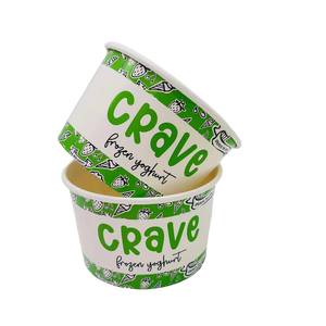 Custom Printed Logo 3oz 4oz 5oz 6oz 8oz Small Biodegradable <b>Disposable</b> Branded Paper <b>Cups</b> for Ice Cream and Yogurt - Product Image 2