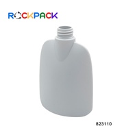Bouteilles de savon liquide gris en plastique de forme ovale avec pompe, 300 ml, 400 ml, 500 ml