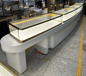 Hợp thời trang tùy chỉnh cao cấp cửa hàng hiển thị Showcase đa chức năng Vàng Thép không gỉ Kính trang sức Showcase truy cập - Product Image 6