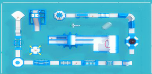 Équipement de jeu aquatique <span class=keywords><strong>gonflable</strong></span> pour piscines et plages avec toboggans et parcours d'obstacles et <span class=keywords><strong>jeux</strong></span> flottants - Product Image 6