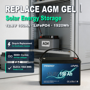 Batería LFP TPENERGY de 12V 150Ah para Almacenamiento de Energía Solar, con BMS Integrado de 150A, Reemplaza AGM GEL, Libre de Mantenimiento - Product Image 1