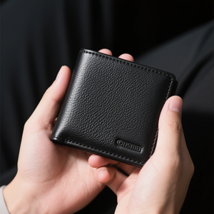 Fabricant personnalisé de haute qualité, élégant, véritable, <span class=keywords><strong>cuir</strong></span> de vache véritable, <span class=keywords><strong>porte</strong></span>-cartes portefeuille à deux volets avec blocage RFID pour hommes - Product Image 6