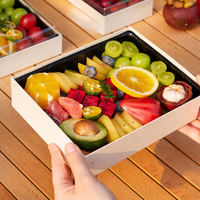 Boîte d'emballage jetable biodégradable en bois pour repas à emporter, bento, boulangerie, sushis, fruits, traiteur et préparation de repas