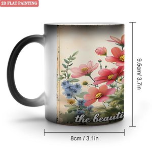 Taza Personalizada para Sublimación de 11 oz, Cerámica Negra Esmerilada, Cambia de Color con el Calor, Taza de Regalo en Blanco - Product Image 1