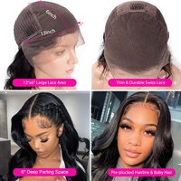 Perruque Lace Front Wig transparente HD 13x6, perruques Deep Wave Swiss Lace Frontal Wig 13x4 HD pour femmes noires, vente en gros