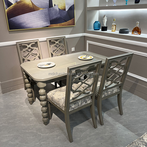 Ensemble de table à manger rectangulaire en bois de hêtre MEDICI Luxury 5 pièces, style contemporain, pour la maison, l'<span class=keywords><strong>hôtel</strong></span> et la cuisine - Couleur personnalisable - Product Image 2