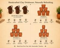 Cangkir Bir Tanah Liat Terakota Buatan Tangan Dekoratif, Mug Tembikar Alami, Pot Tembikar Tradisional India, Cangkir Minum untuk Bir