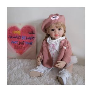 55 <span class=keywords><strong>CM</strong></span> 22 pouces corps en Silicone souple Reborn bébé fille poupée réaliste cheveux longs réaliste princesse enfant en bas âge <span class=keywords><strong>Bebe</strong></span> cadeau d'anniversaire enfant jouets - Product Image 1