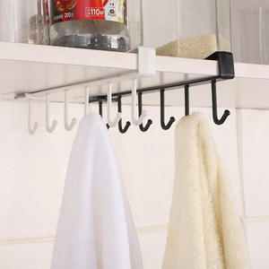 Support de crochets de cuisine à suspendre sous l'armoire, <span class=keywords><strong>porte</strong></span>-ustensiles à crochets pour placard, support de crochets sans perçage pour <span class=keywords><strong>porte</strong></span> d'armoire - Product Image 6