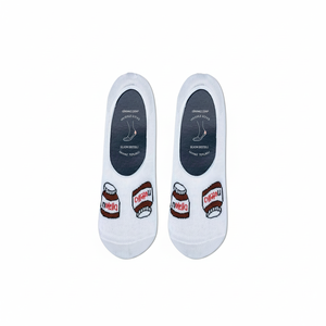 Chaussettes de ballet en silicone antidérapantes blanches à motif Nutella, antidérapantes, pour usage quotidien - Product Image 2