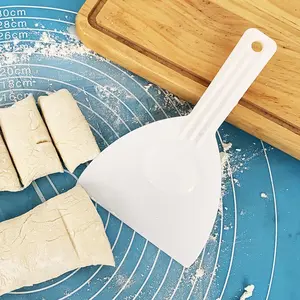 DIY Baking Kitchen Chocolate Trimming Shovel White Handle Plastic Scraper Butter Dough Cutting Machine