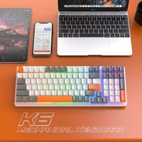 INNO K6 Professional Full Size Mechanical Keyboard 100 Keys Keycaps RGB 5.0 BT 2.4 G Wired USB 3 Modes Gaming Wireless