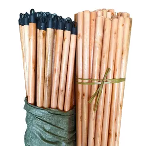 Home Use Cleaning Broom Varnished Italian Thread Broom Stick Making Machine Broom Handle for Sale