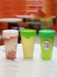 Bouteilles en plastique alimentaire résistantes aux hautes températures en polypropylène, pour boissons, jus, et gobelets écologiques pour thé au lait - Product Image 4