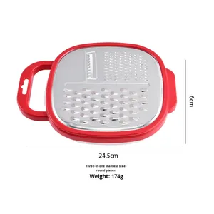 Trancheuse manuelle de fruits et légumes de haute qualité 3 en 1 en acier inoxydable avec couvercle en PP et boîte inférieure - Product Image 6