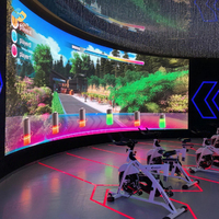 Nouveau jeu de sport interactif de vélo d'exercice en métal avec projection vidéo VR/AR pour aire de jeux intérieure