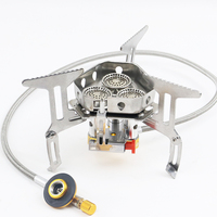 Réchaud à gaz portable mini pour le camping en plein air, en acier inoxydable, pliable, résistant au vent, pour voiture, hôtel, camping-car, garage, voyages, activités de plein air