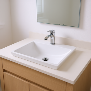 Lavabo Rettangolare da Incasso 18.5x14 in Ceramica Design Minimalista - Product Image 2