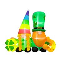 Vente flash : Chapeau gonflable arc-en-ciel pour la Saint-Patrick, trèfle à quatre feuilles lumineux, décorations gonflables personnalisables