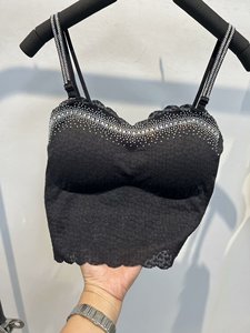 Débardeur court élégant à fines bretelles et rembourré pour <span class=keywords><strong>femme</strong></span>, à porter seul ou en sous-vêtement - Product Image 6