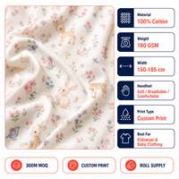 Tissu en jersey imprimé en gros par rouleau pour vêtements de bébé, vêtements de nuit, pyjamas, t-shirts, vêtements de détente - Fournisseur de tissus