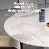 Table à manger extensible de luxe nordique moderne avec design miroir pour la maison et l'hôtellerie