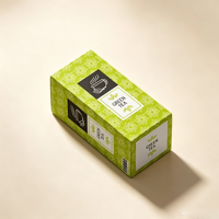 Boîte d'emballage en papier personnalisée avec logo, à fond auto-verrouillant, pour l'emballage de sachets de thé vert