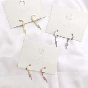 Pendientes de Aro con Incrustaciones de Circonio, Aleación de Zinc, Joyería de Moda para Mujer - Product Image 3