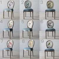 Chaise en tissu de couleur antique, bois de caoutchouc massif, meubles de salle à manger, chaises de salle à manger, design vintage, chaises de salle à manger en bois