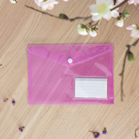 Pochette A5 en polyéthylène avec bouton-pression, pochette transparente en plastique imperméable pour documents, pochette pour l'école, la maison, le travail, le bureau