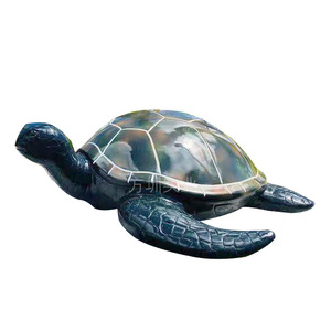 Sculpture de tortue en fibre de verre pour décoration extérieure de jardin, statue animale artificielle résistante aux intempéries, ornement autoportant - Product Image 5