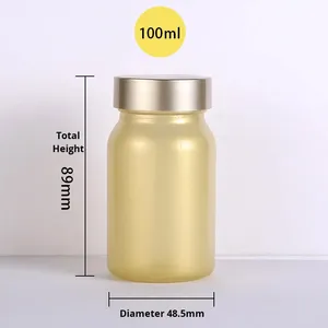 100ML Frosted Glass <b>Bottle</b> Screw Cap Health Products for Fish Oil Powders Candy Dispensing Empty Health Supplements Container - Product Image 6