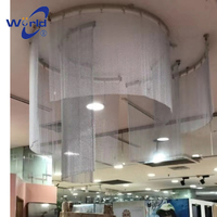 Rideaux en maille métallique Plafond d'hôtel Rideaux suspendus entrelacés Maille décorative en métal en spirale