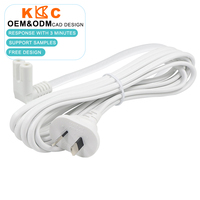 Cordon d'alimentation AU blanc 2m pour balance électronique et petit appareil, connecteur C7 coudé