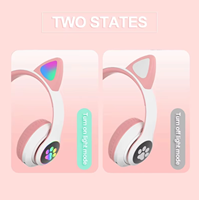 Casque Gamer Imperméable Personnalisé en Gros, le Moins Cher, Multicolore Rose, Oreilles de Chat Mignonnes, Pliable STN-28, Casque Chat STN 28